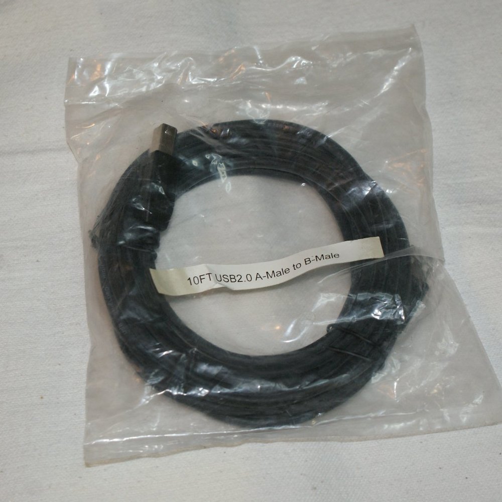 USB Cable 10Ft A-Male to B-Male USB 2.0